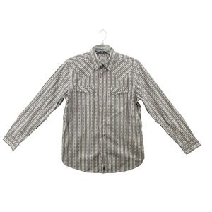 Moon Shine Men Shirt Medium Western Long Sleeve Cotton Snap New